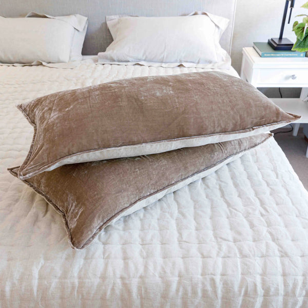 Silk Velvet Lumber Cushion - Fawn