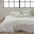 White Linen Queen Size Duvet Set
