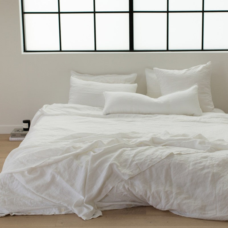 White Linen Queen Size Duvet Set