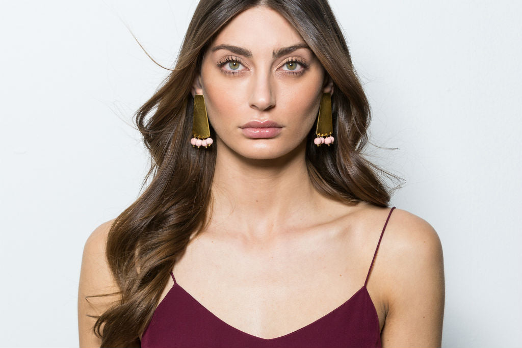 statement tribal brass klaylife earrings