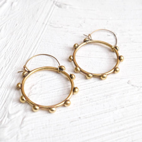 Hebba Brass Hoop Earrings