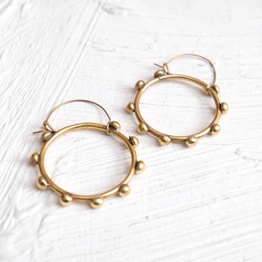 Hebba Brass Hoop Earrings