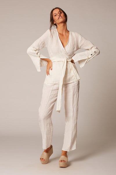 linen wrap top estilo emporio
