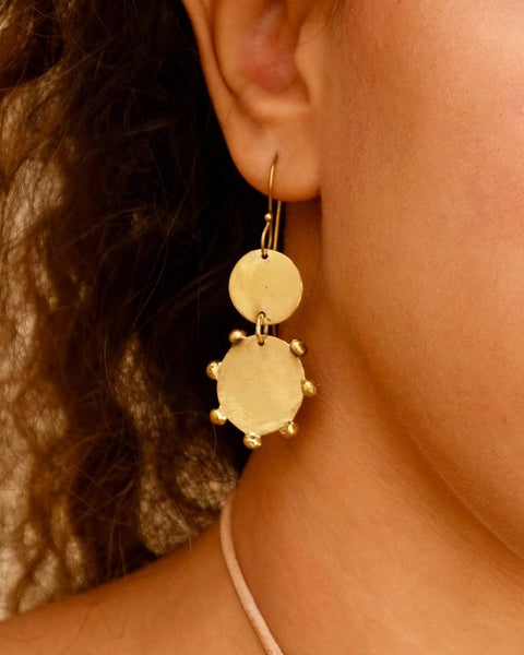 Double Disc Earrings | Handmade