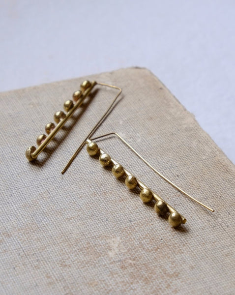 Hebba Line Brass Earrings