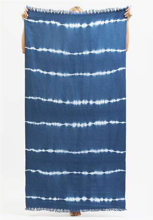 High Tied Beach Towel in Indigo