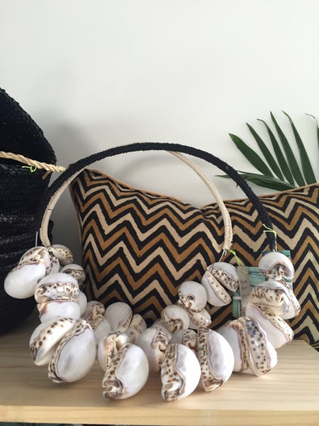 black jute and cowrie shells wall circle hanging