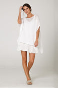 white linen oversized top