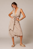 estilo emporio linen wrap skirt