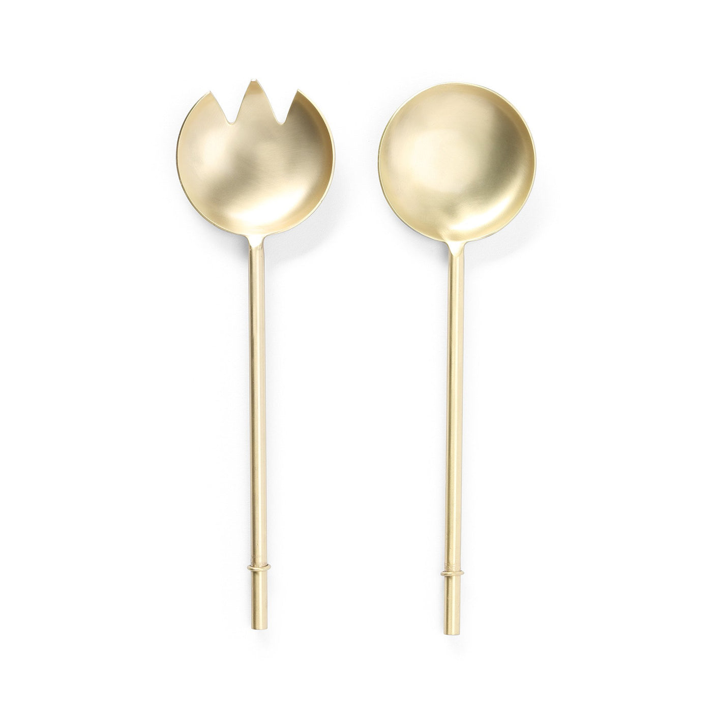 brushed gold salad servers