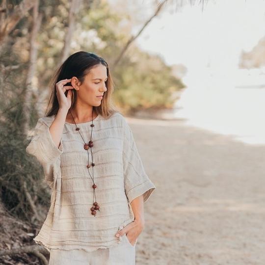 Riva Tee - Lithuanian Linen/Cotton Natural