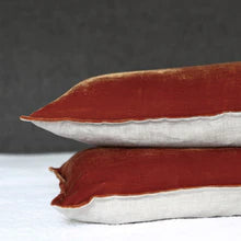 Velvet Silk + Natural Linen Cushion TOFFEE