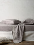 Mondo Linen QB Sheet Set in Smoke Grey