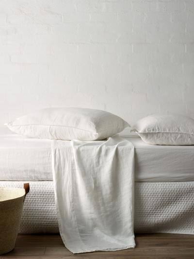 Mondo Linen QB Sheet Set in White