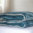 Silk Velvet & Linen Quilt - Azure