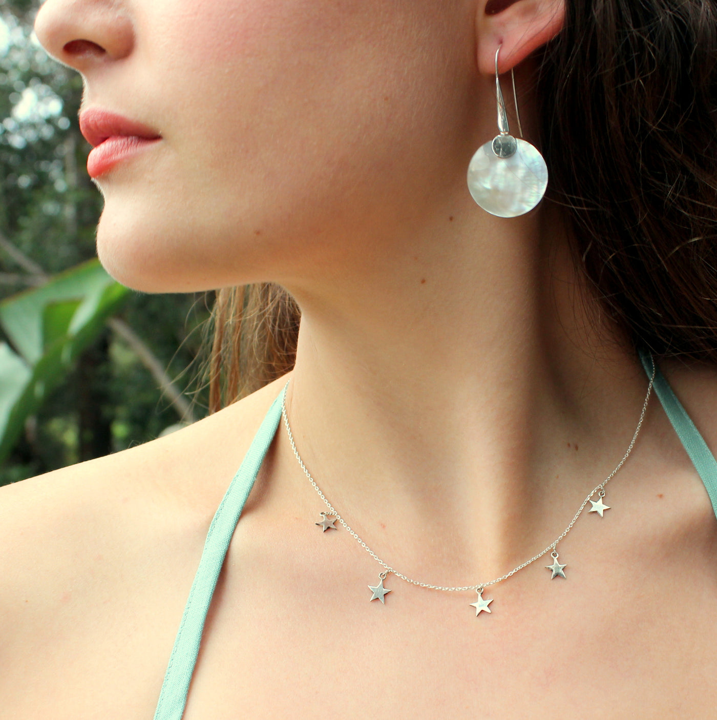 Lisa Carney | Mother of Pearl Drop Earrings | Silver