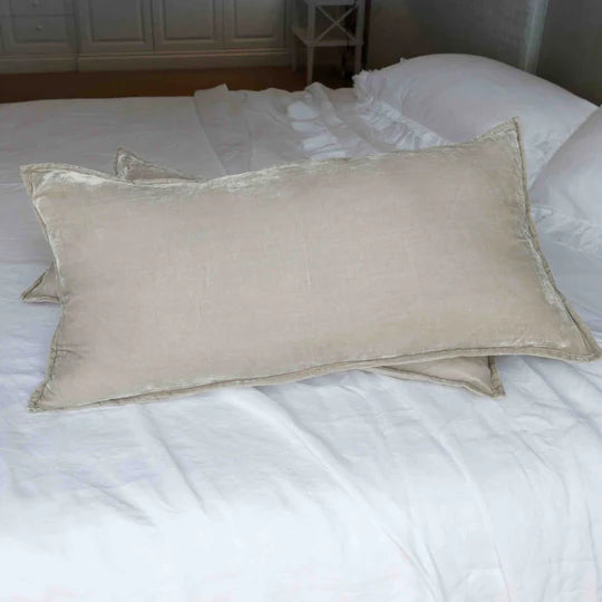Silk Velvet Lumber Cushion - Pearl