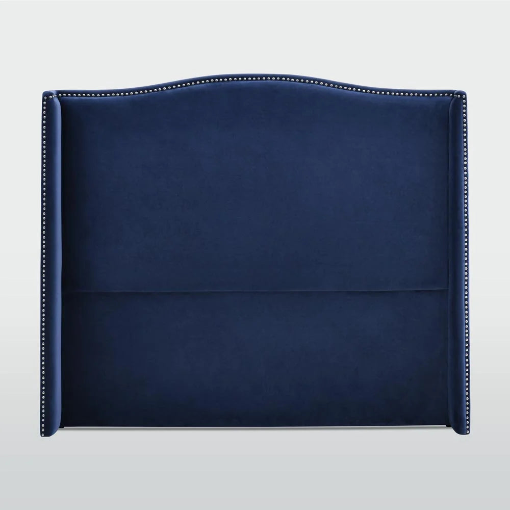 Blue Velvet Studded Bedhead - King