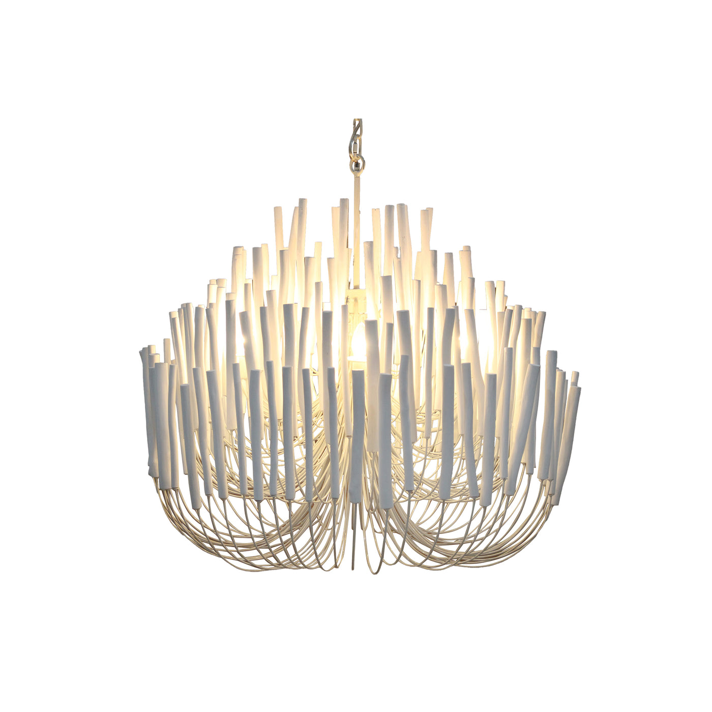 Grand Wood Candlestick Chandelier