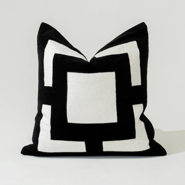 Geometric Black & White Lounge Cushion Cover Only