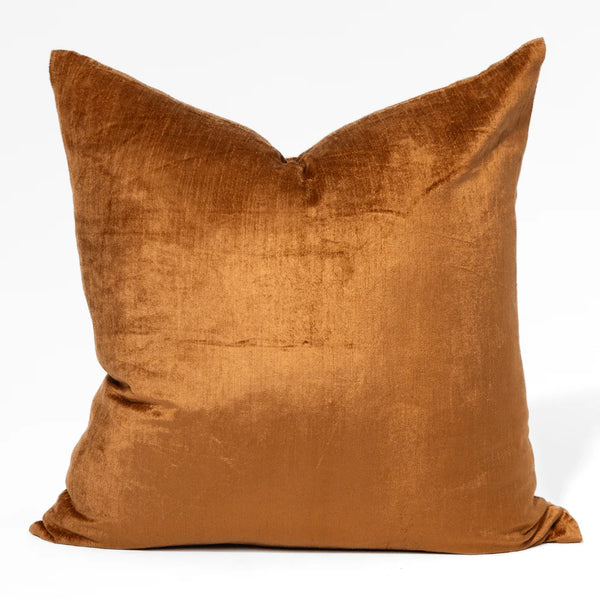 Velvet Flange Toffee Large Lounge Cushion 60 x 60