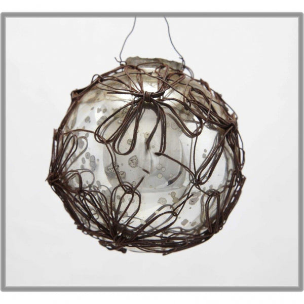 antique wire glass bauble ornament