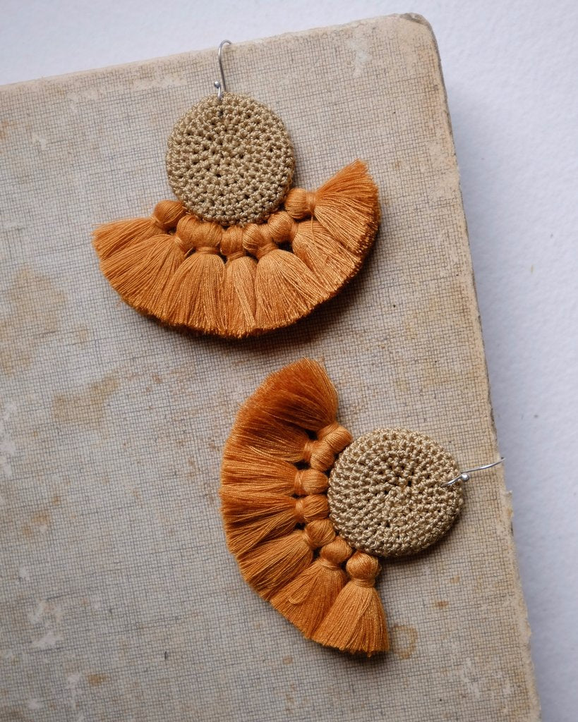 Hamimi | Crochet Disc Tassel | Earrings