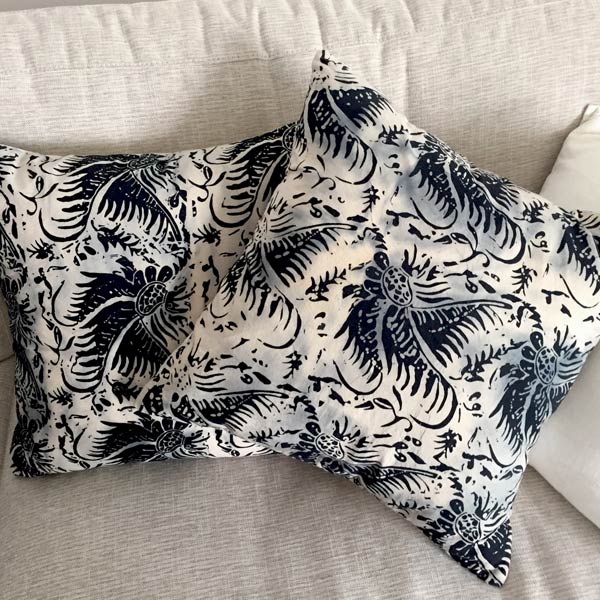 Water Dance Block-Printed Cushion (Cover only)