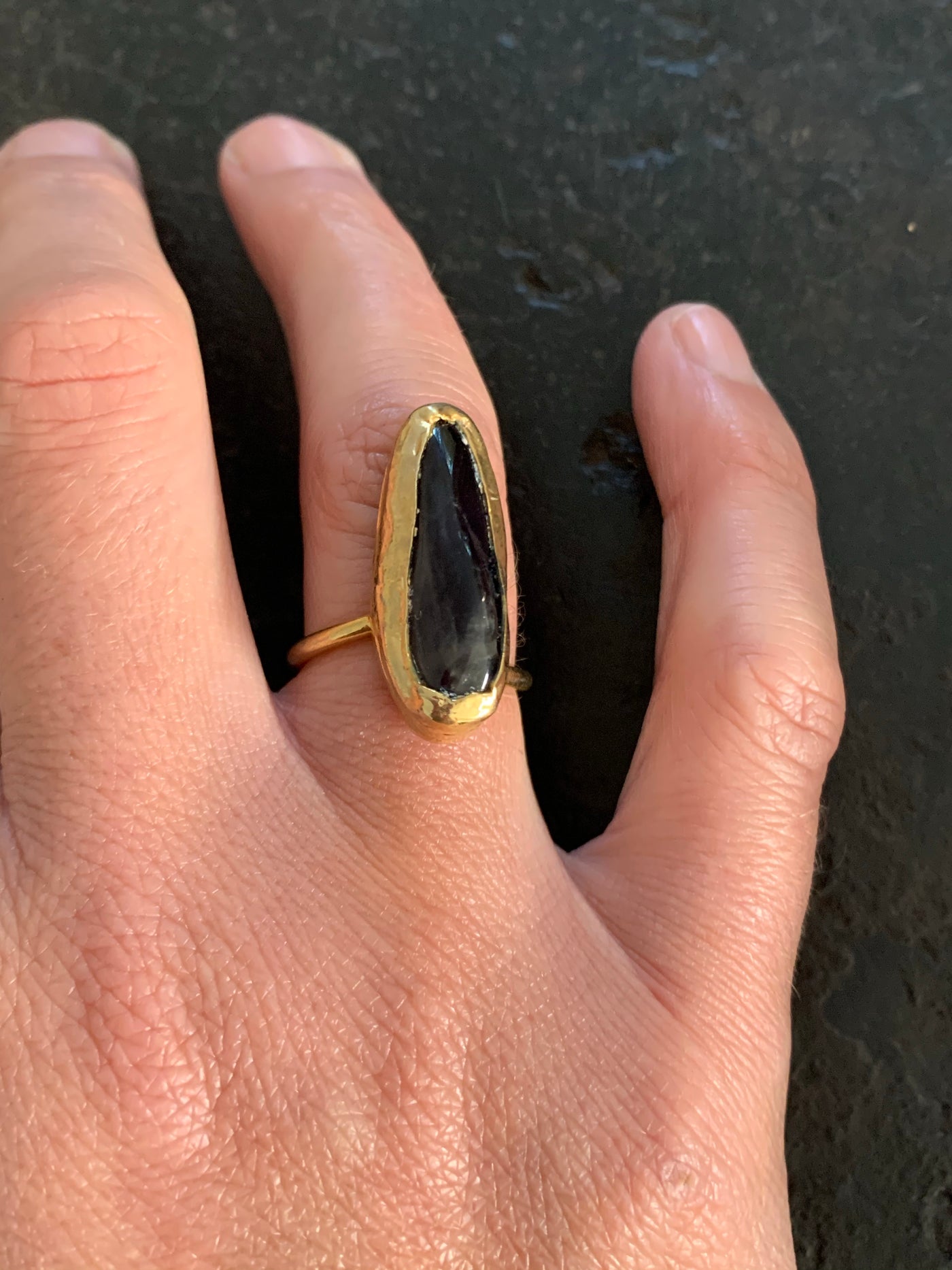 Designer ring black stone