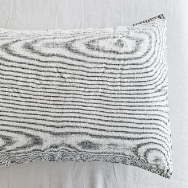 Linen Pillow Case Set | Pin Stripe
