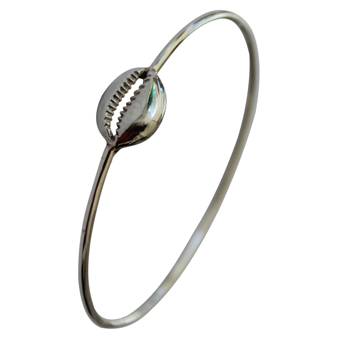 Cast Cowrie Bangle | Silver