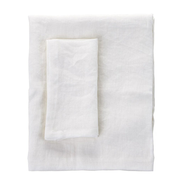 White Linen Medium Tablecloth - 150x220cm