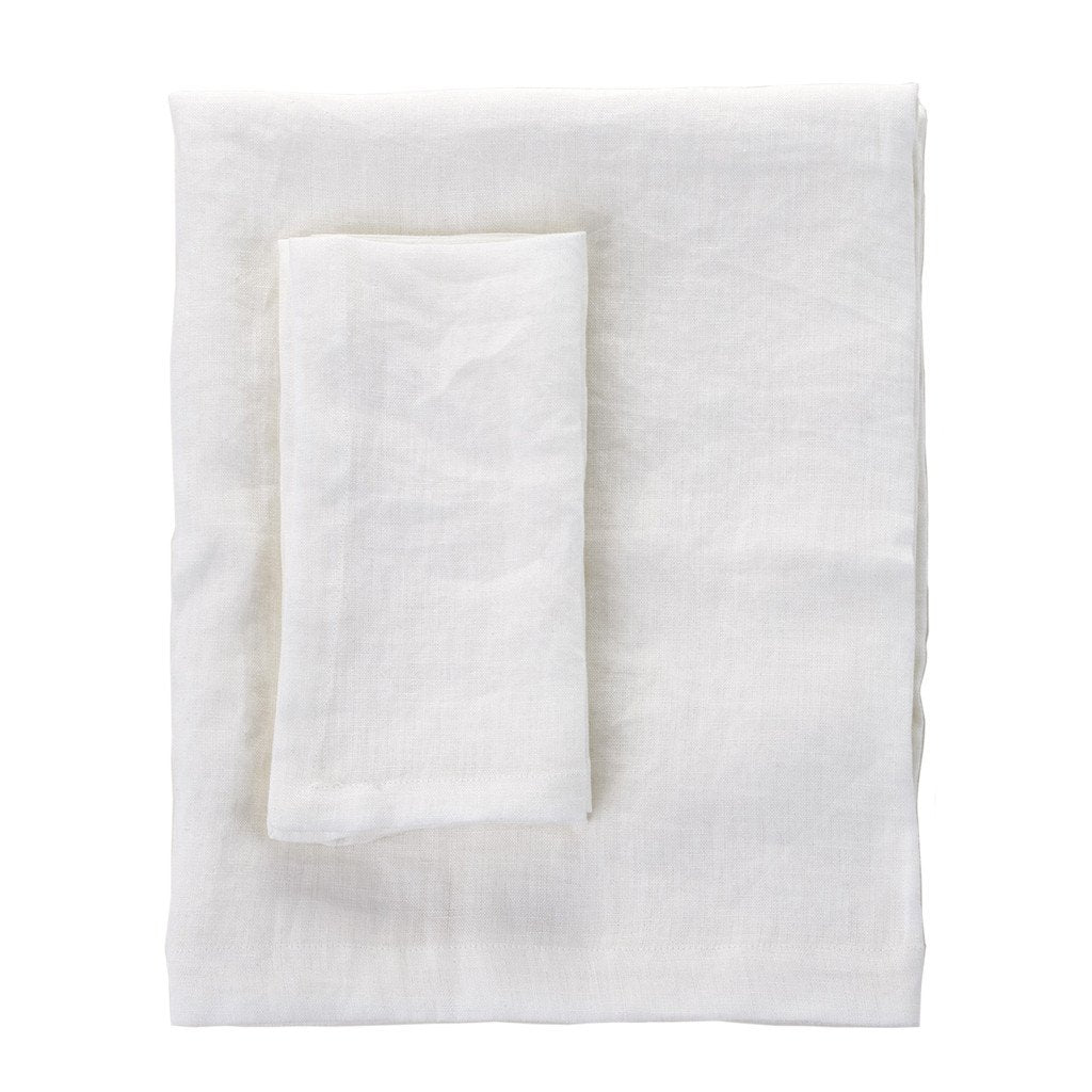 White Linen Grand Tablecloth - 180x300cm
